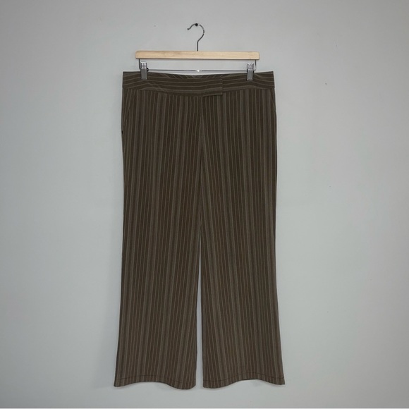 Speechless Vintage Trousers Women’s Size Medium Tan Striped  Pinstripes Straight - Picture 2 of 8